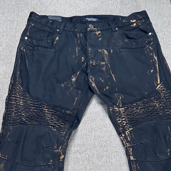 Diamond Stash Denim Jeans Men's 38 Brandon SLIM FIT Black Gold Streaks Casual - Picture 5 of 13